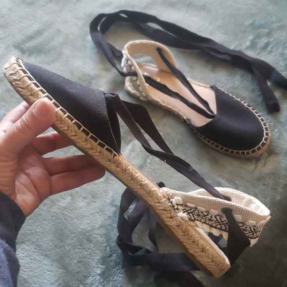 Mix No.6 Ballet Lace Up Espadrille Sandal Flats - Picture 2 of 6